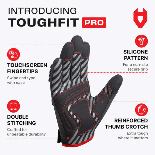 ToughFit Pro Strong Grip Utility Work Gloves