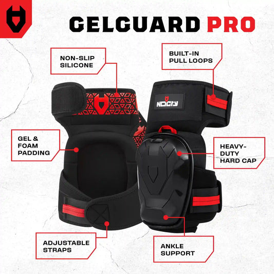GelGuard Pro Heavy Duty Thigh Strap Knee Pads