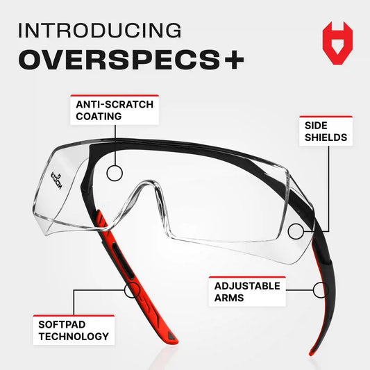 OverSpecs+ Premium Over-Glasses Safety Glasses