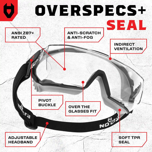 OverSpecs+ Seal Safety Goggles Over Glasses