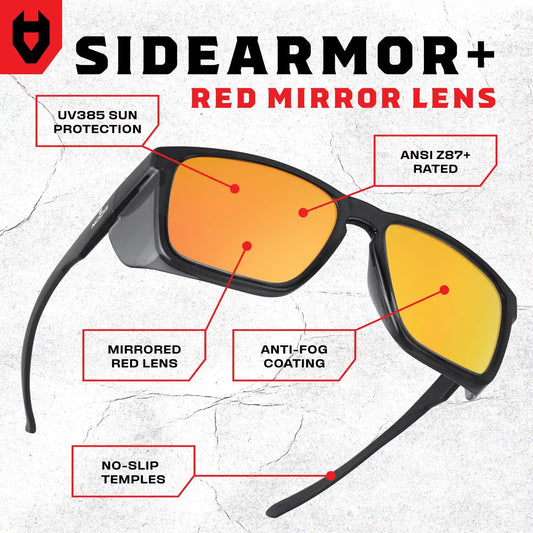 SideArmor+ Red Mirror Safety Sunglasses